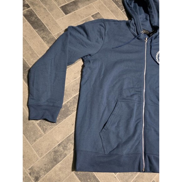 New Indigo Harley-Davidson Motors Men's Club Crew Zip-Up Fleece Hoodie Size XL - Picture 3 of 9